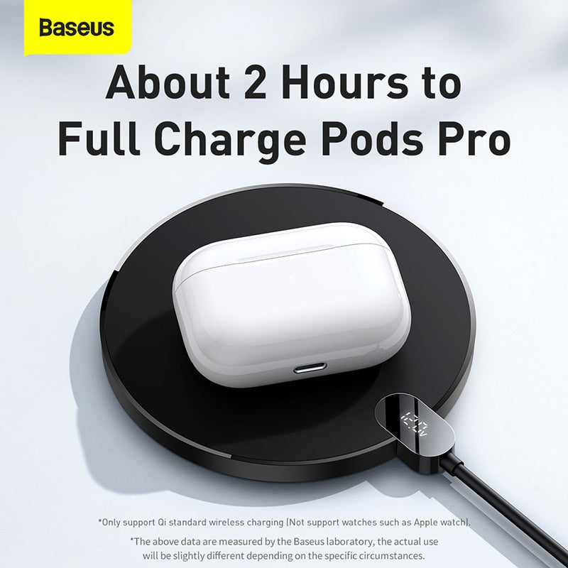 Baseus 15W Qi Wireless Charger For iPhone 13 12 Pro Max Digital Display Fast Wireless Charging  For Samsung Xiaomi pad 5 HuaWei