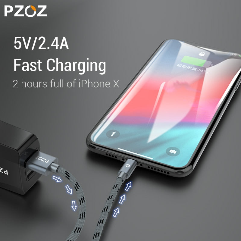 PZOZ Usb Cable For iphone cable 14 13 12 11 pro max Xs Xr X SE 8 7 6s plus ipad air mini fast charging cable For iphone charger