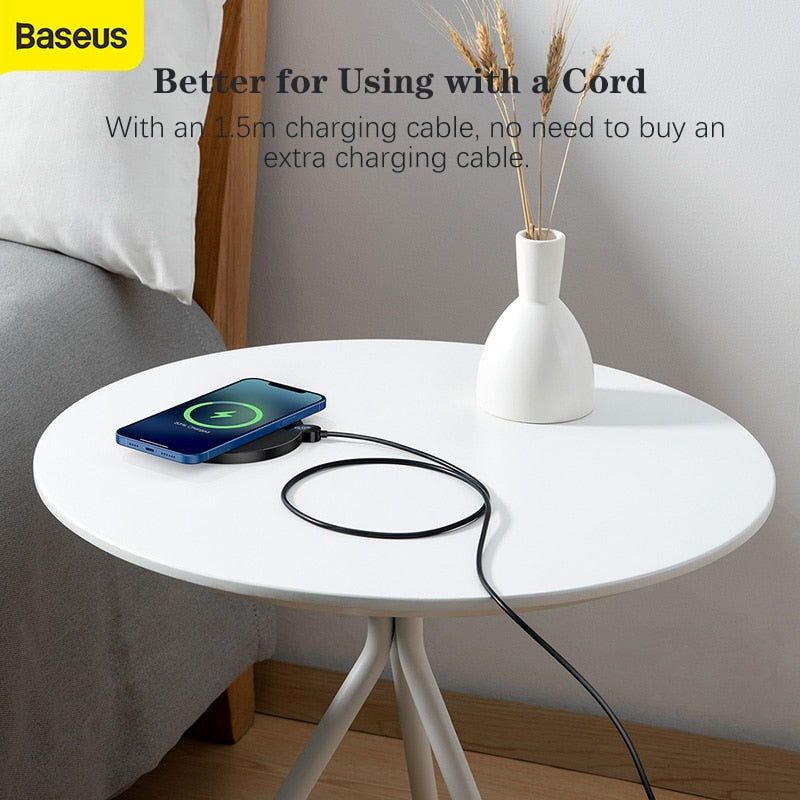 Baseus 15W Qi Wireless Charger For iPhone 13 12 Pro Max Digital Display Fast Wireless Charging  For Samsung Xiaomi pad 5 HuaWei